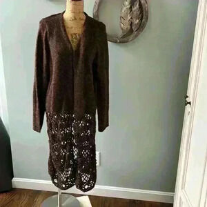 NWT La Blend long brown sweater size XL purchased at a boutique on cape cod